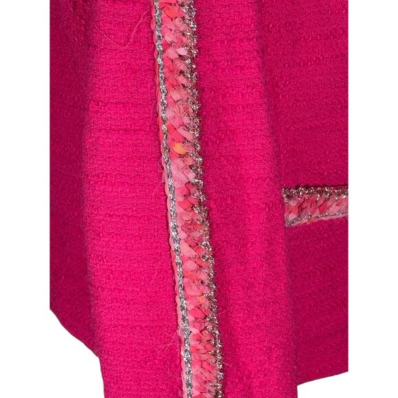 CAbi Tweed Ballroom Blazer Jacket 6466 Women's Medium Pink Full Zip Barbiecore - Picture 7 of 11